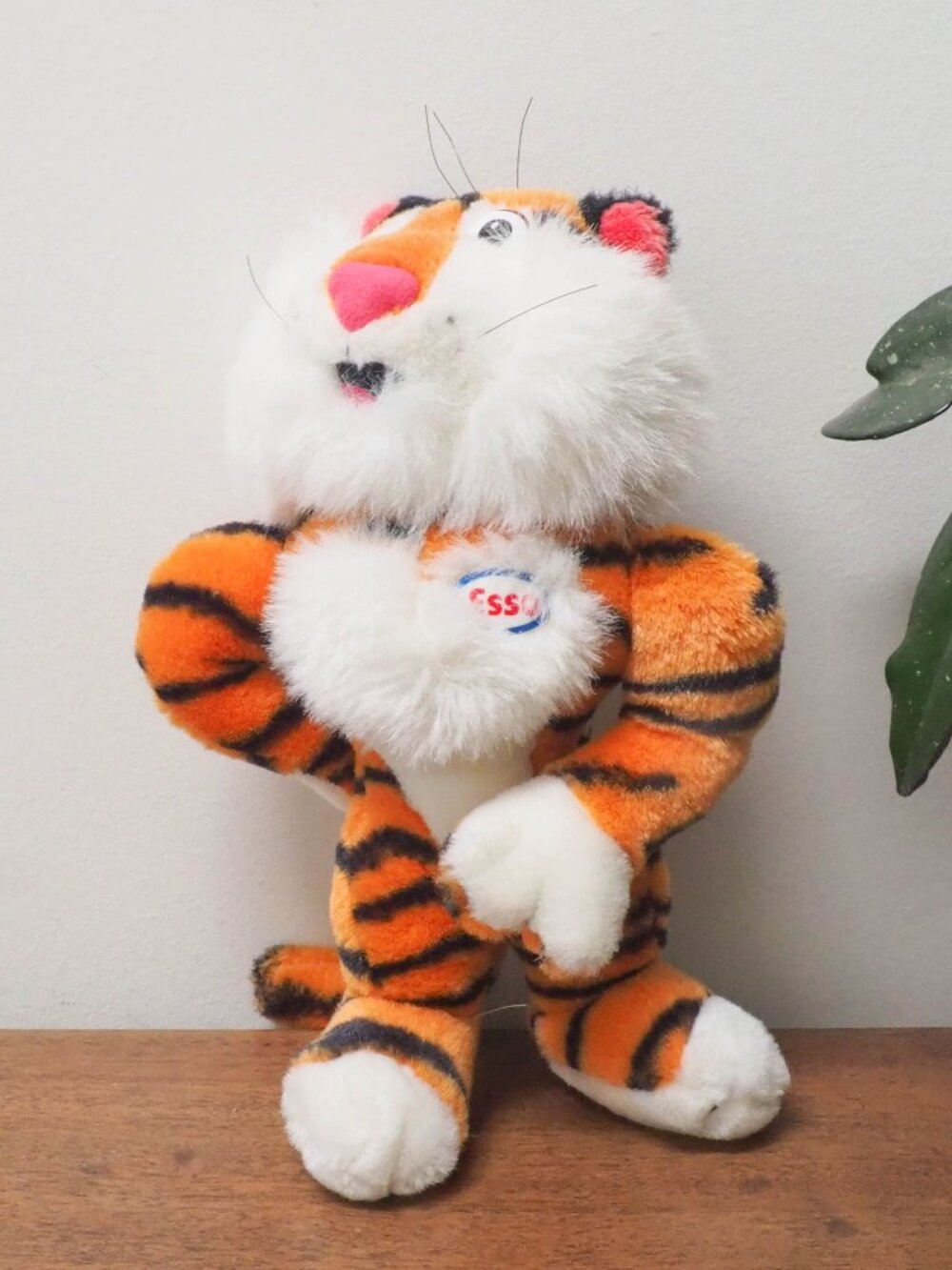 Vtg Esso Tiger Plush Toy - Vintage Stuffed Tiger Doll - 90s Plush Esso Tiger